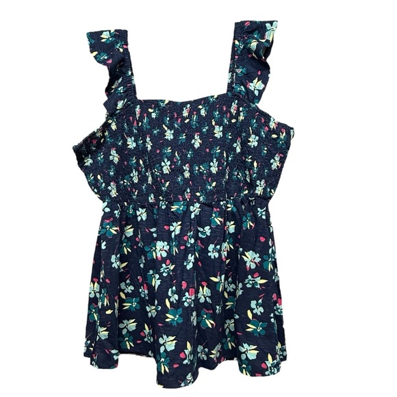 Lane Bryant Blue Smocked Blouse with Ruffles Size 18/20 - Picture 1 of 4